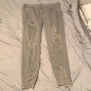 American Eagle Grey Ripped Jeans